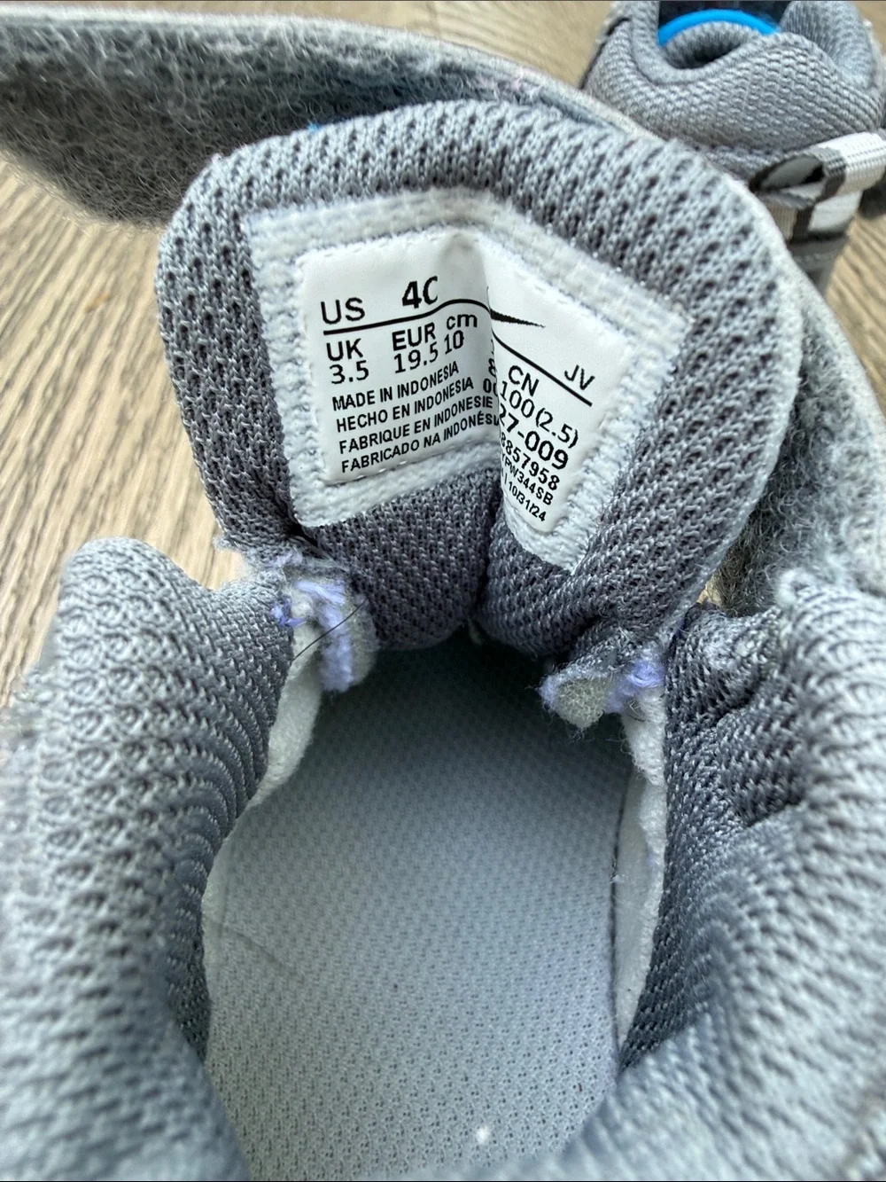 Nike infant Gray and Black High-Top Sneakers with Hook-and-Loop Strap